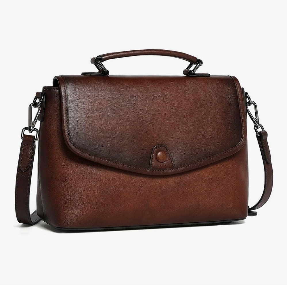 NIB Genuine Leather Handbag Shoulder Crossbody Bag Envelope
